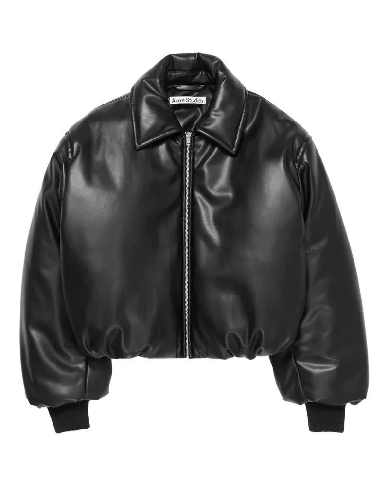 Acne Studios Gefütterte Jacke aus Faux-Leder - Schwarz Schwarz