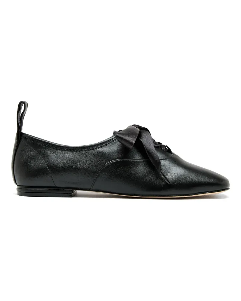 Sarah Chofakian Palácio de Hielo ribbon leather ballet flats - Schwarz Schwarz