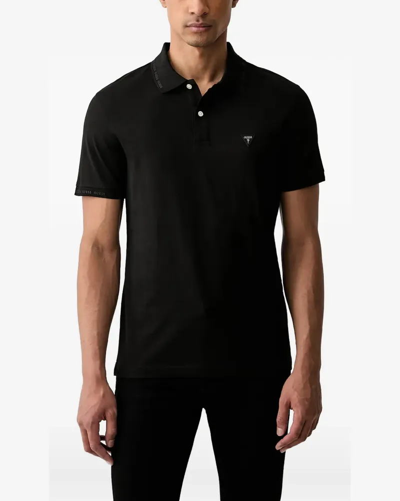Guess Poloshirt mit Logo-Print - Schwarz Schwarz