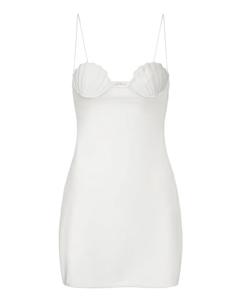 Oséree Minikleid mit Muschel-Detail - Weiß Weiß