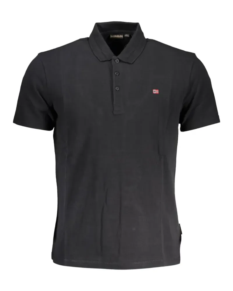 Napapijri logo-patch polo shirt - Schwarz Schwarz