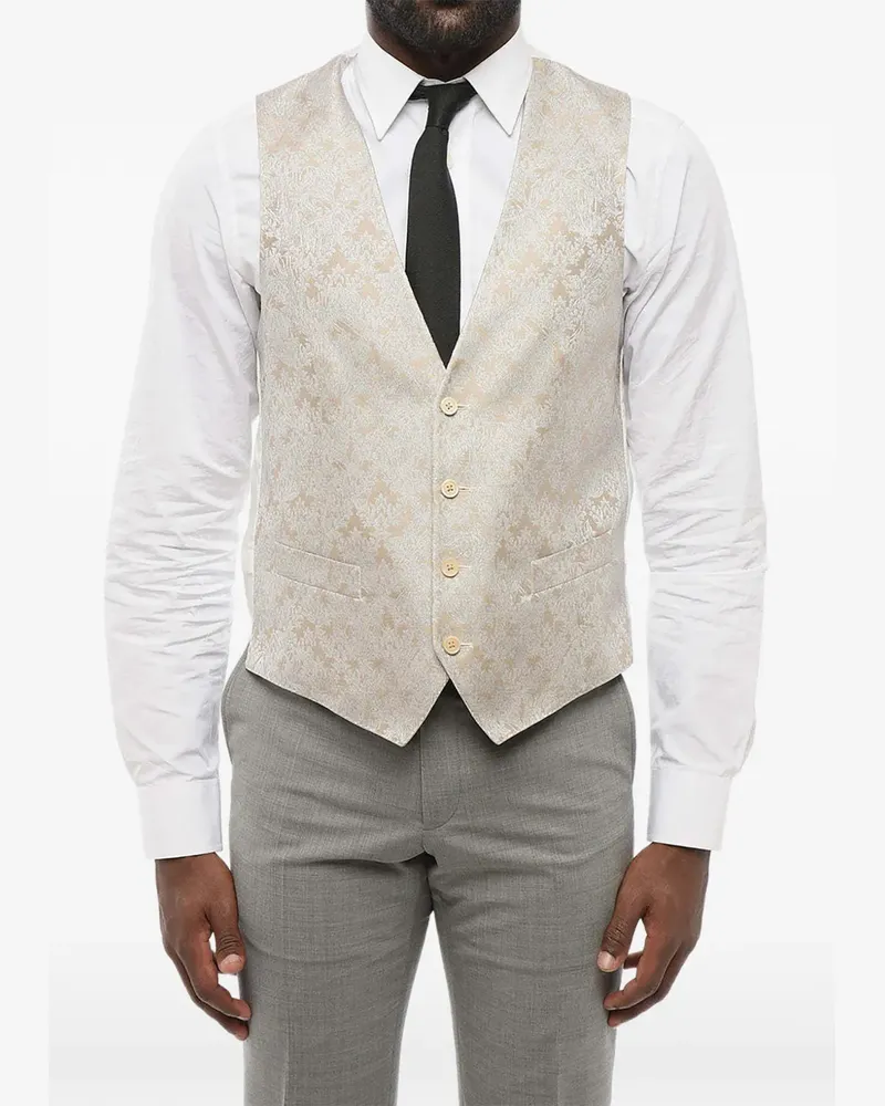 Corneliani embroidered silk-blend waistcoat - Nude Nude