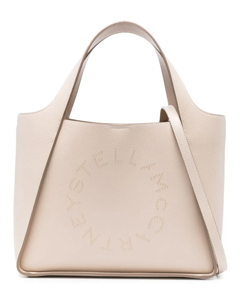 Stella McCartney Shopper mit Logo-Applikation Nude