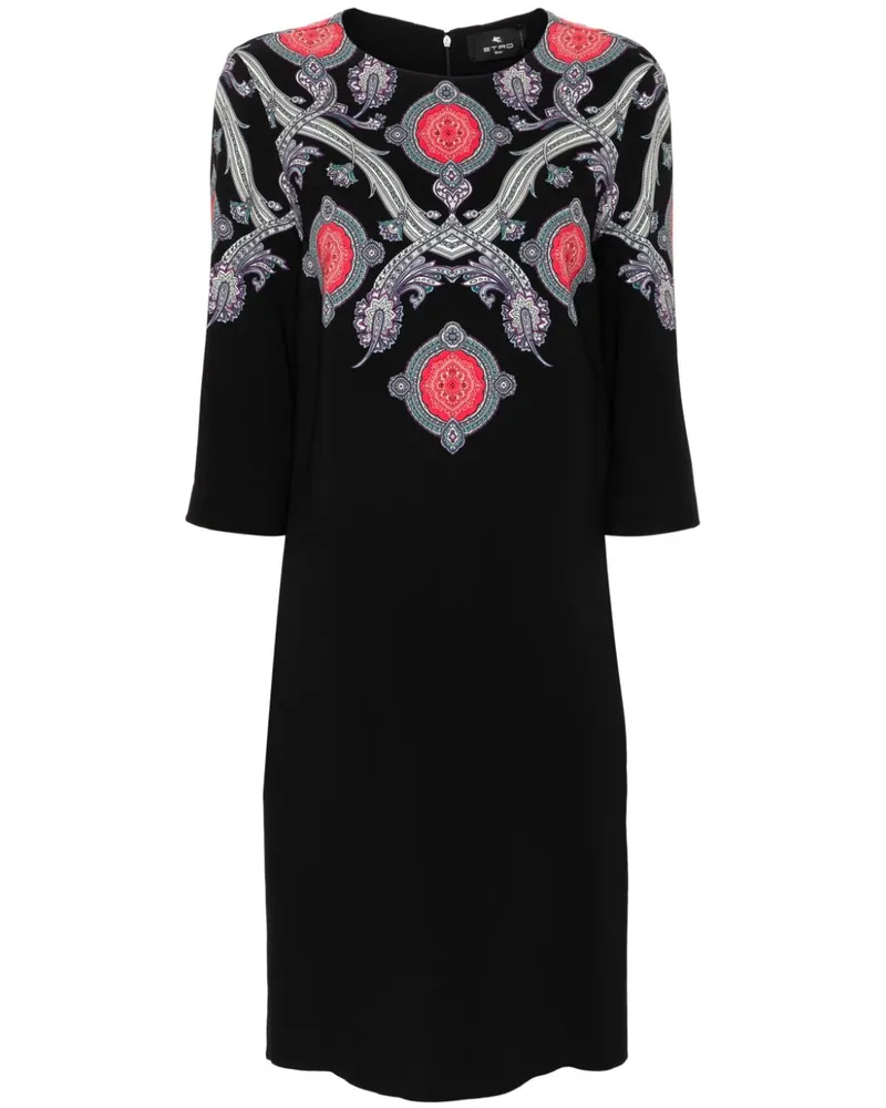 Etro Midikleid mit Paisley-Print - Schwarz Schwarz