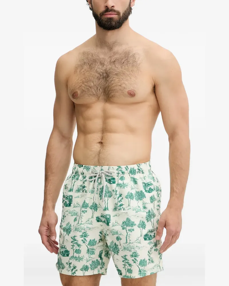 MC2 Saint Barth Gustavia safari-print drawstring swim shorts - Weiß Weiß