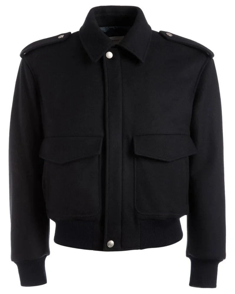 Bally Bomberjacke aus Wolle Schwarz