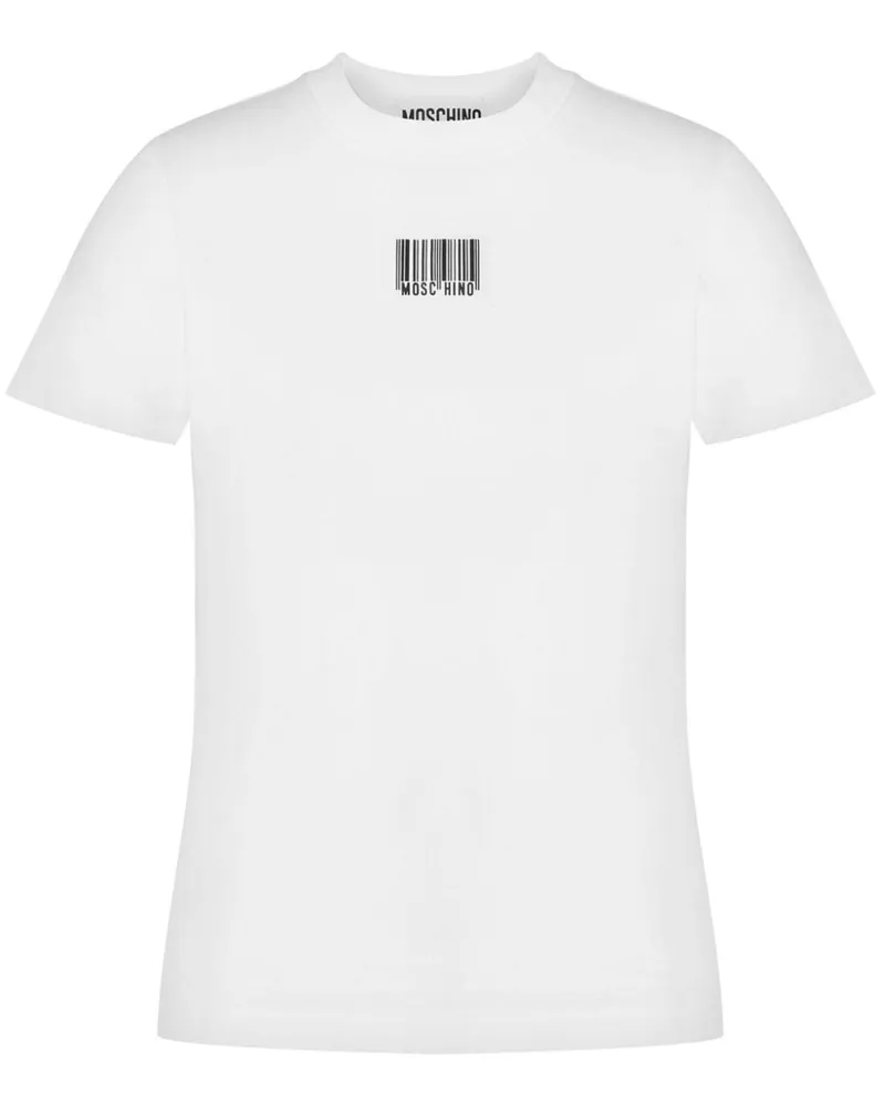 Moschino T-Shirt mit Barcode-Print - Weiß Weiß