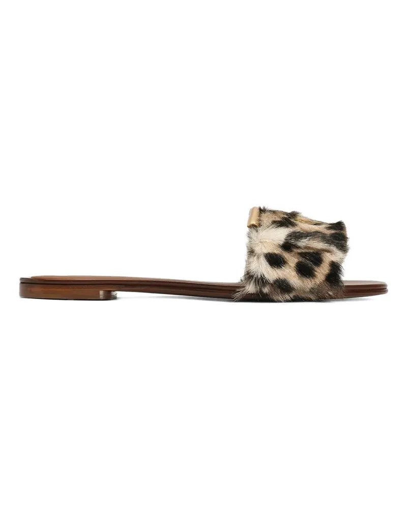 Dolce & Gabbana Flache Kid Slipper mit Leo-Print - Nude Nude