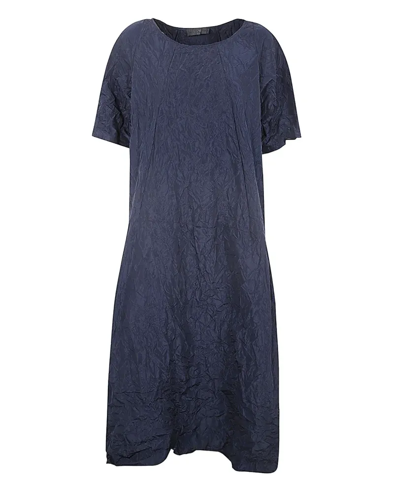 Maria Calderara Kleid in Knitteroptik - Blau Blau