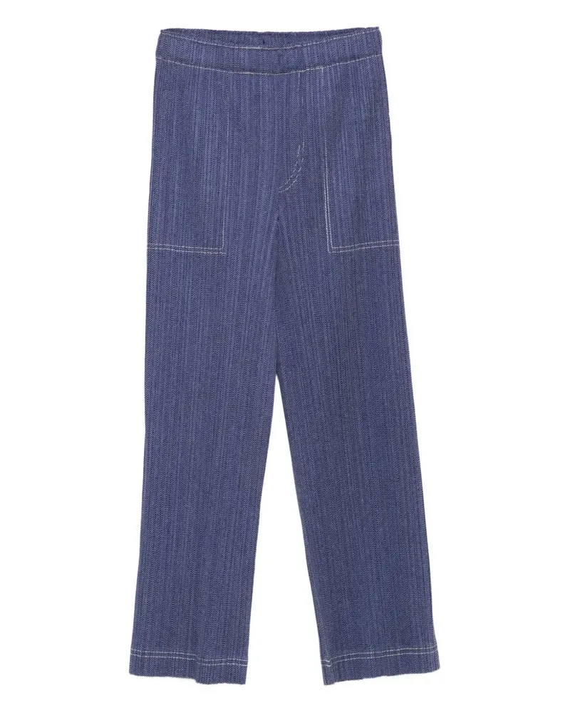 Issey Miyake pocket-detail trousers - Blau Blau