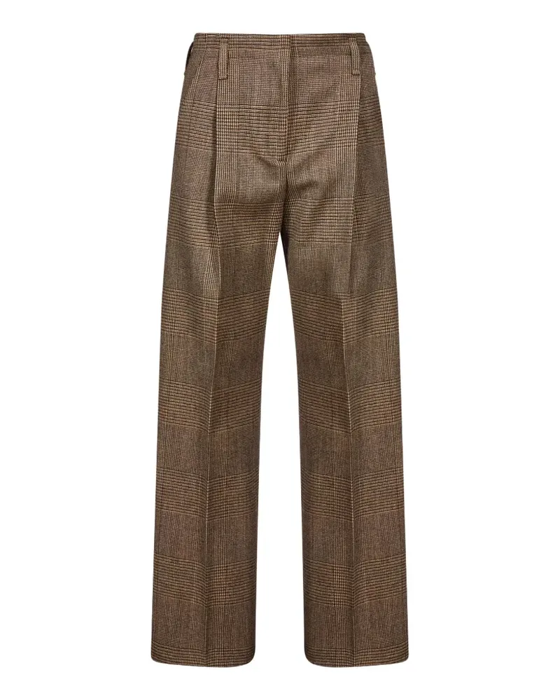 Antonelli Firenze Bundfaltenhose mit Prince-of-Wales-Karo - Braun Braun