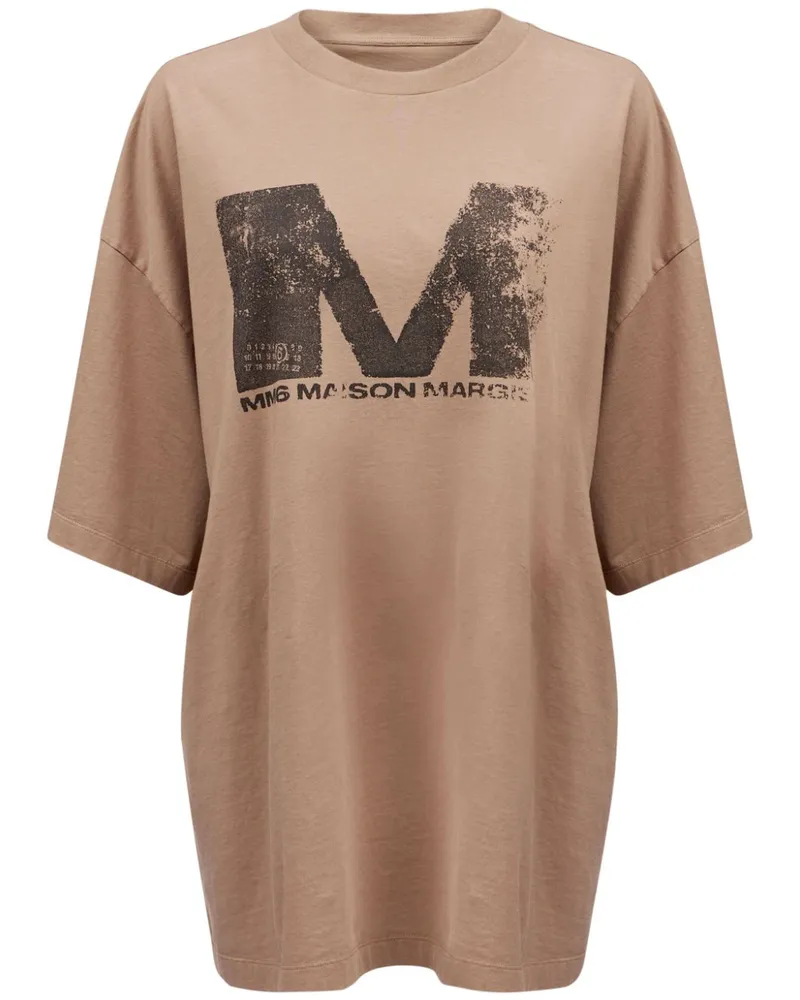 Maison Margiela T-Shirt mit Rundhalsausschnitt - Braun Braun