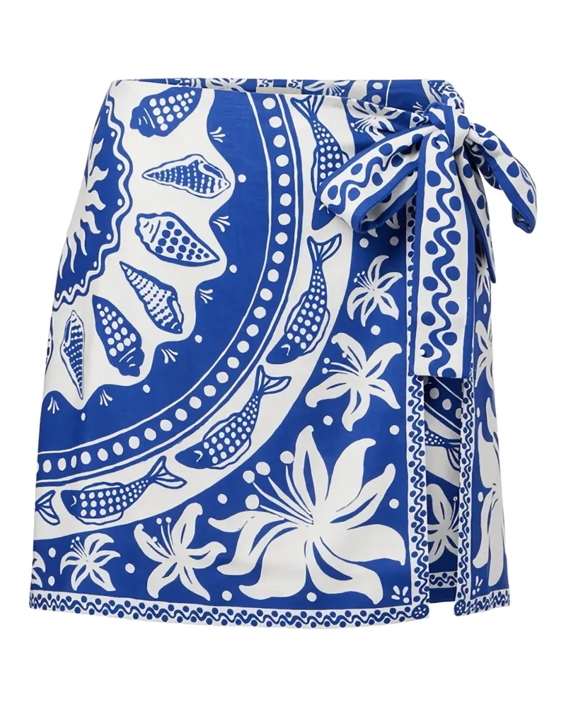 FARM Rio Ocean Minirock mit Schal - Blau Blau