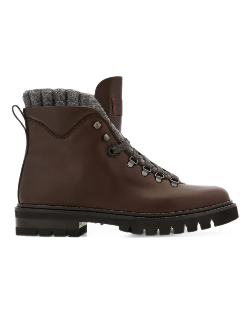 Ferragamo wool-lined utility boots - Braun Braun