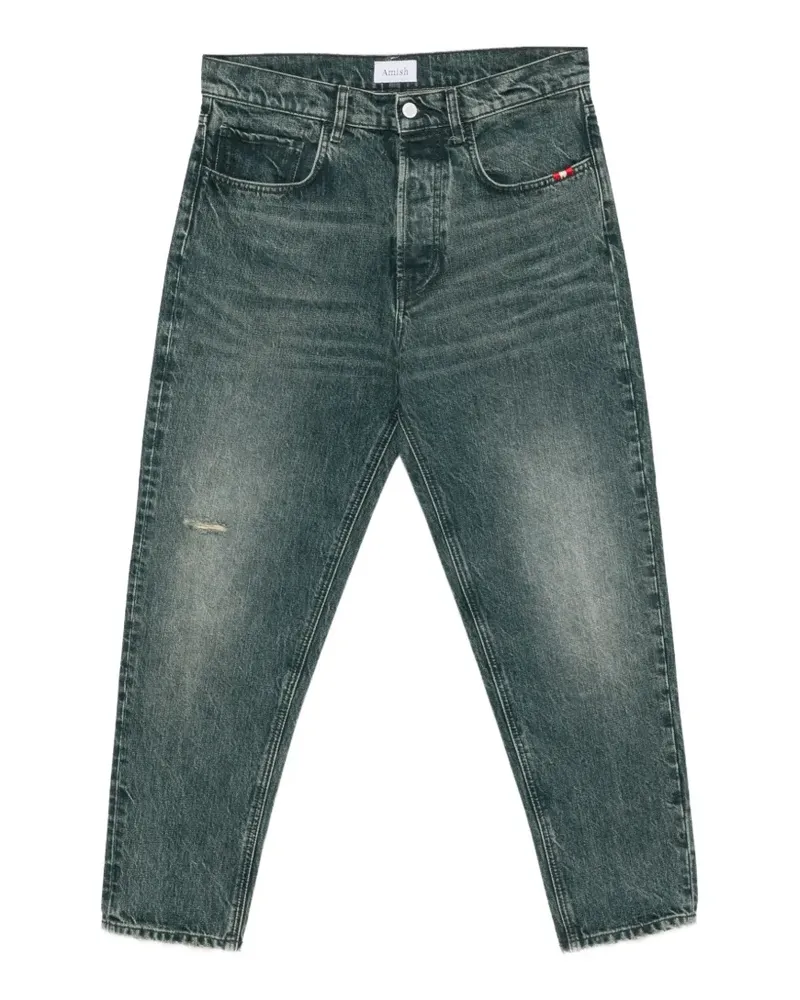 Amish Jeremiah washed distressed straight-leg jeans - Blau Blau