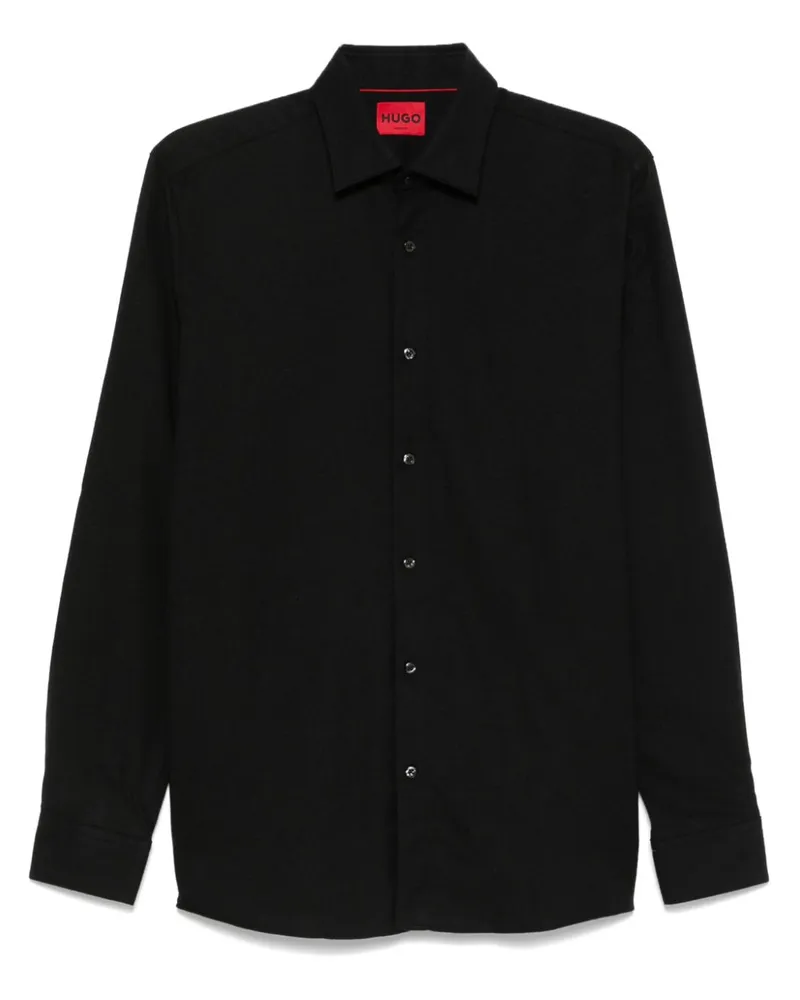 HUGO BOSS Flanellhemd aus Baumwolle - Schwarz Schwarz
