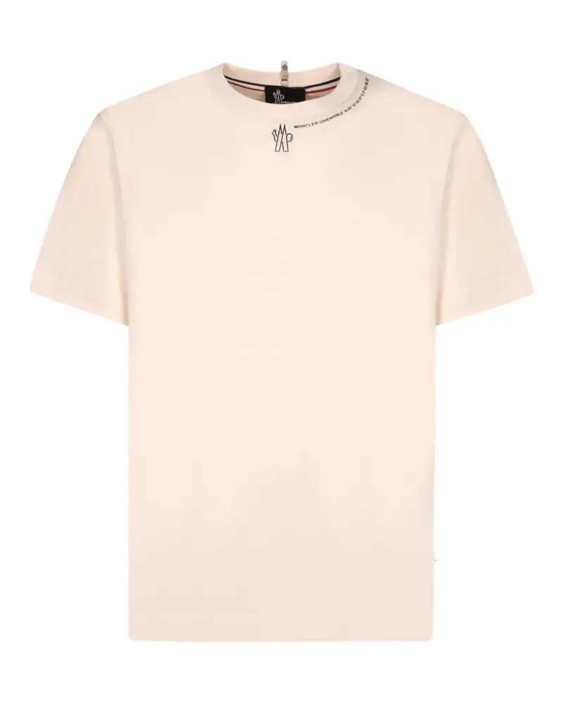 Moncler logo-print cotton T-shirt - Nude Nude