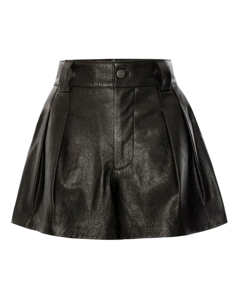 Frame Denim Shorts aus Leder - Schwarz Schwarz