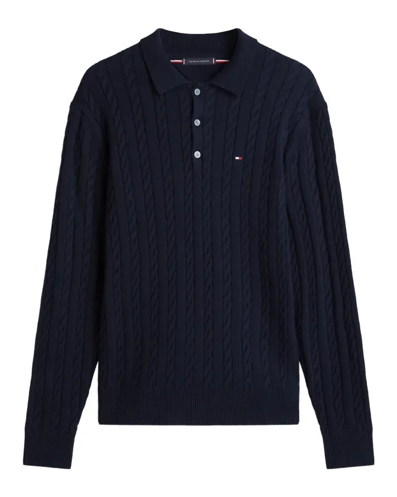 Tommy Hilfiger cable knit polo shirt - Blau Blau