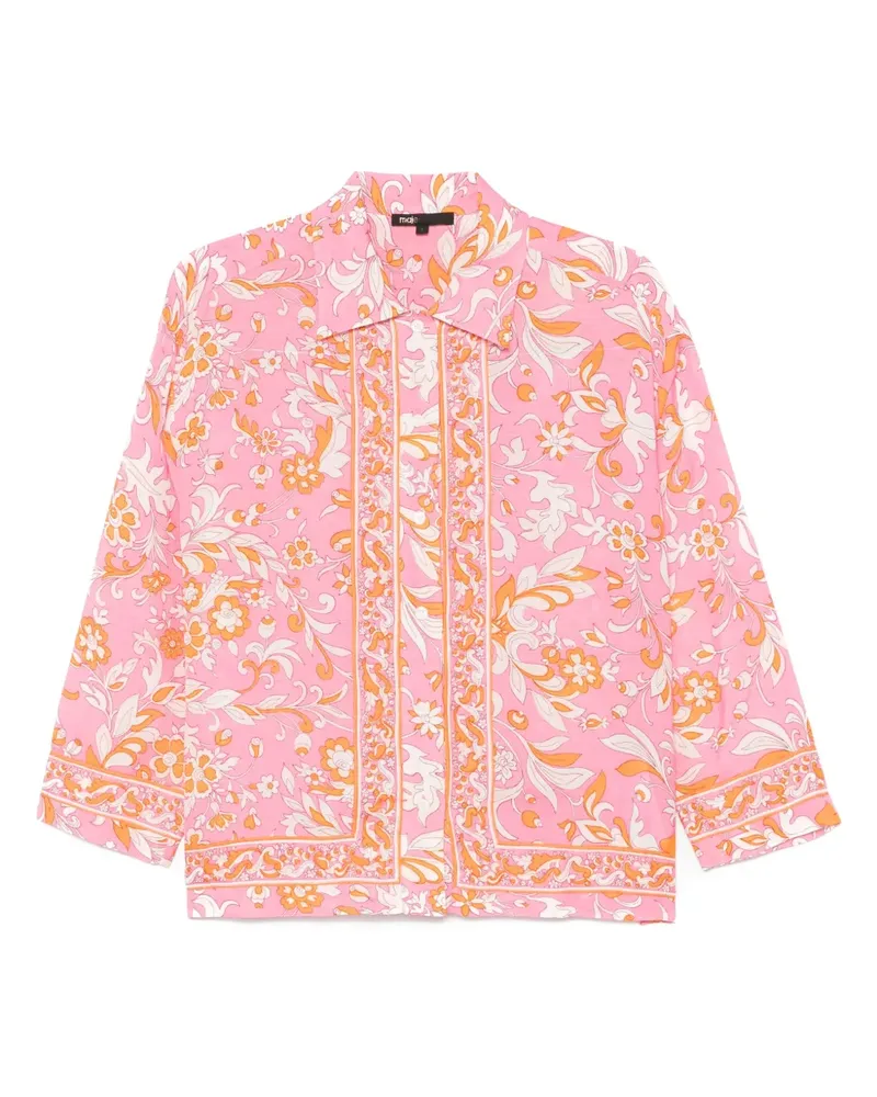 Maje Hemd mit Blumen-Print - Rosa Rosa