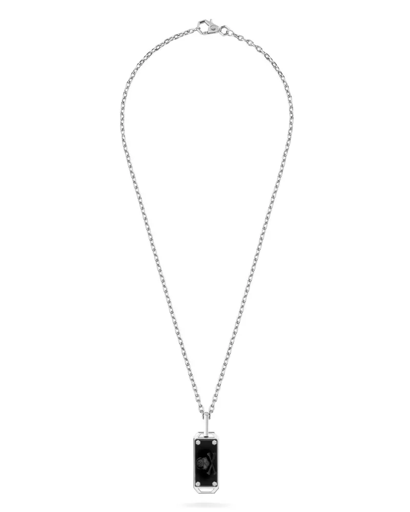 Philipp Plein Halskette mit Totenkopf - Silber Silber