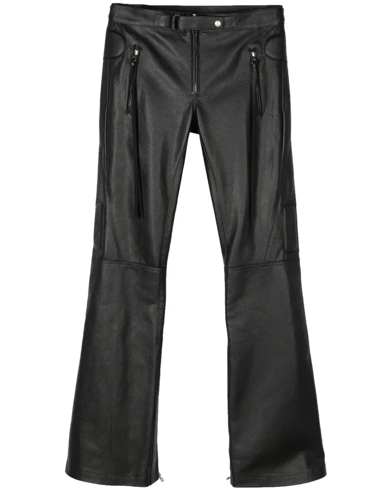 Courrèges Lederhose mit geradem Bein - Schwarz Schwarz