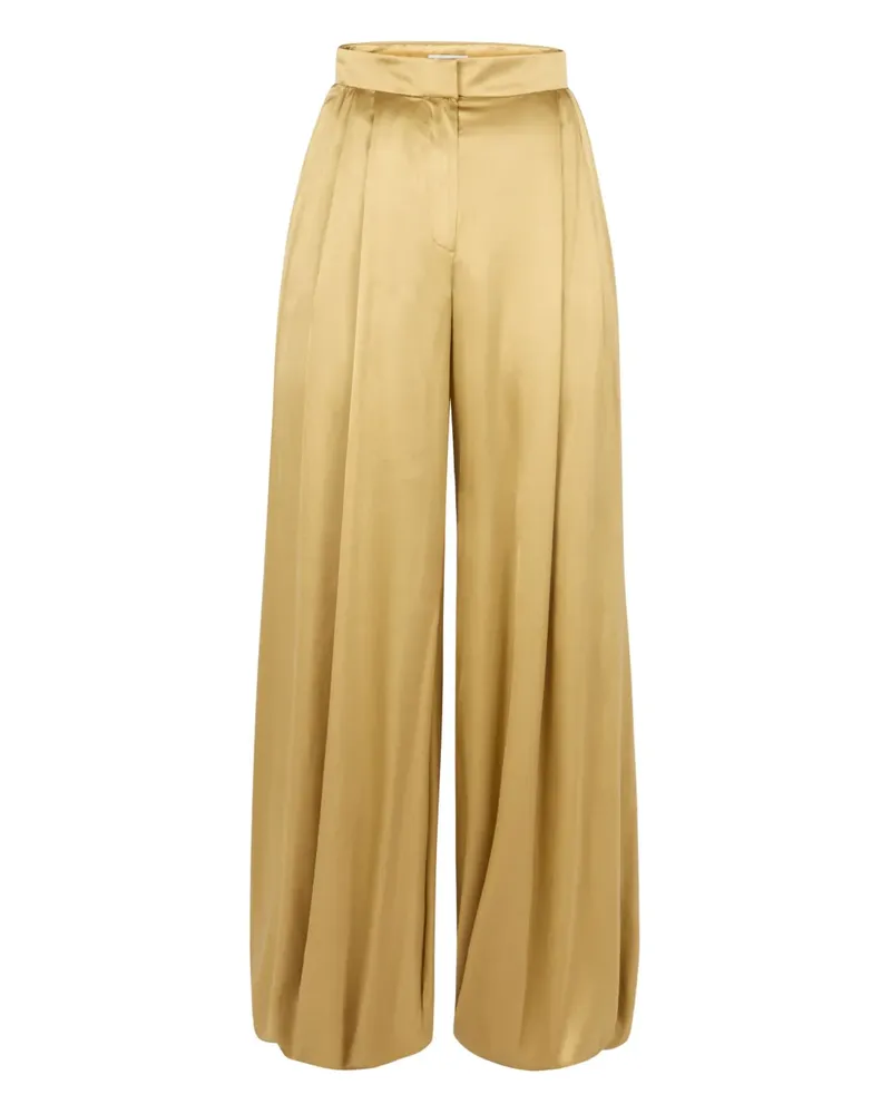 Nina Ricci Satin-Palazzohose mit Falten - Schwarz Schwarz