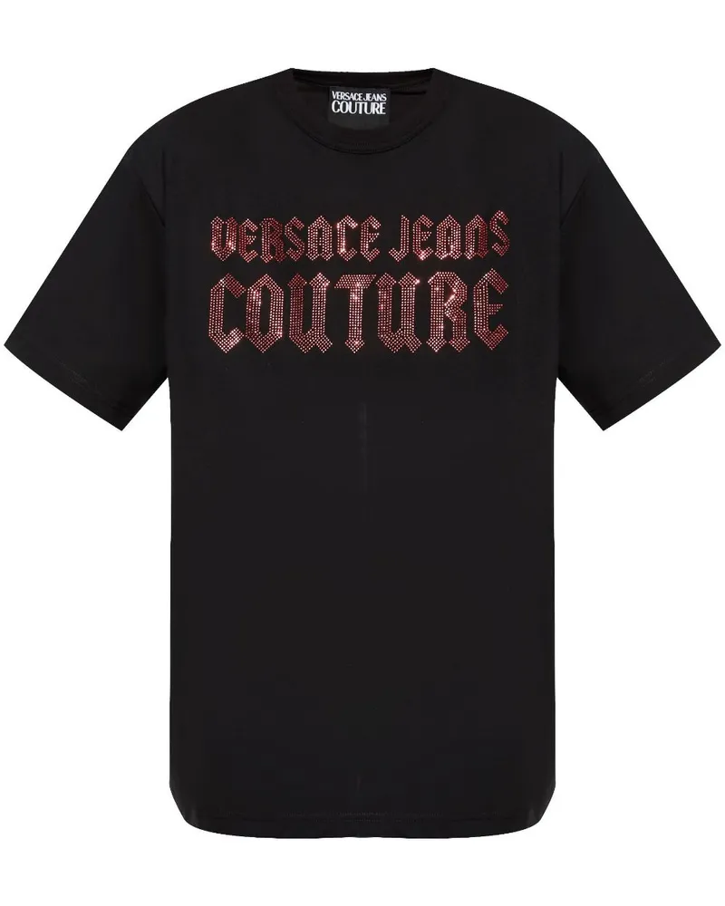 Versace Jeans T-Shirt mit Logo - Schwarz Schwarz