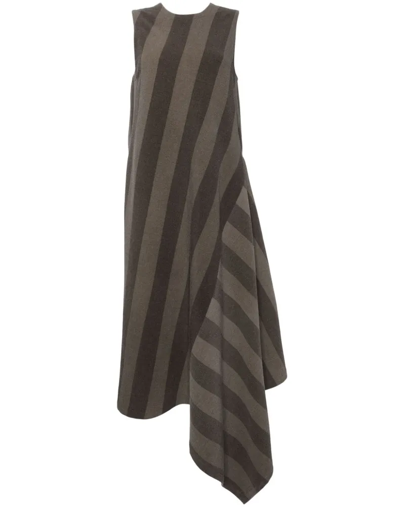 Uma Wang Asymmetrisches Kleid mit Streifen Grau