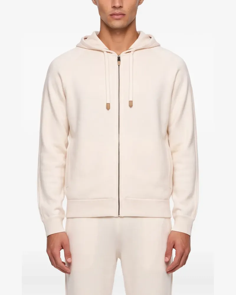 Canali Hoodie mit Raglanärmeln - Weiß Weiß