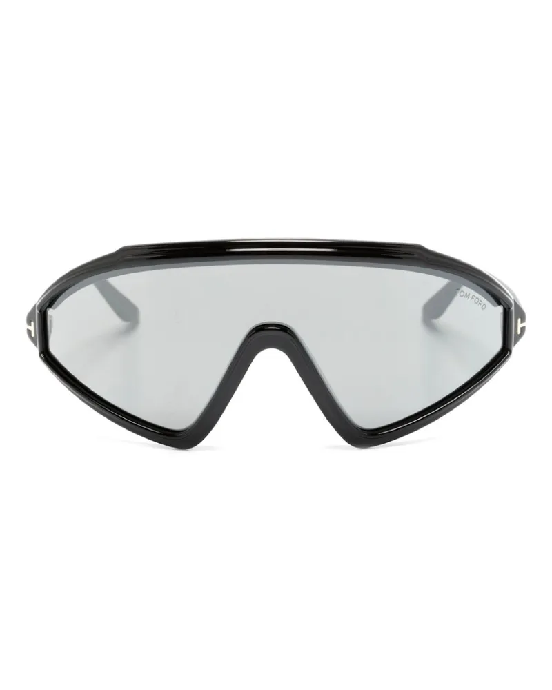 Tom Ford Lorna Sonnenbrille mit Shield-Gestell - Schwarz Schwarz