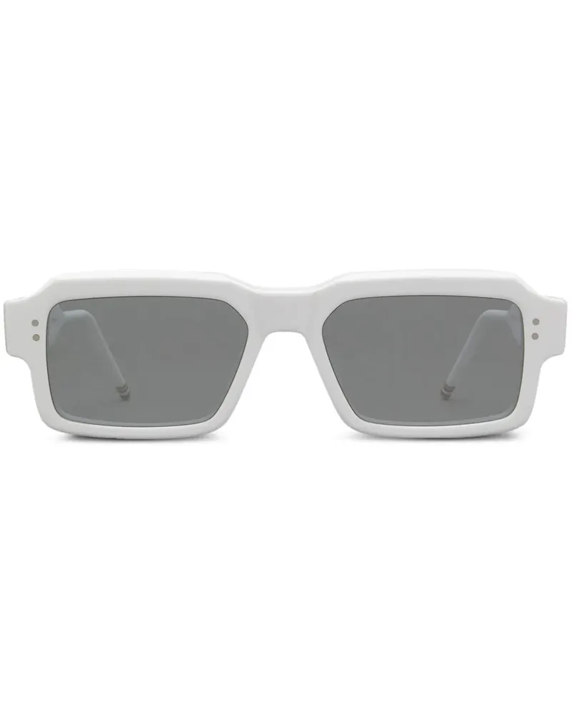 Thom Browne Sonnenbrille mit eckigem Gestell - Weiß Weiß