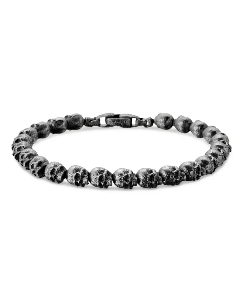 David Yurman Memento Mori Skull Armband aus Sterlingsilber 6mm Silber