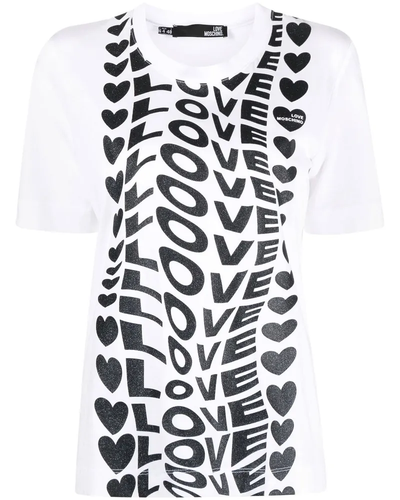 Moschino T-Shirt mit Logo-Print Weiß