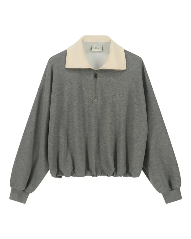 8PM half-zip elasticated-hem sweatshirt - Grau Grau