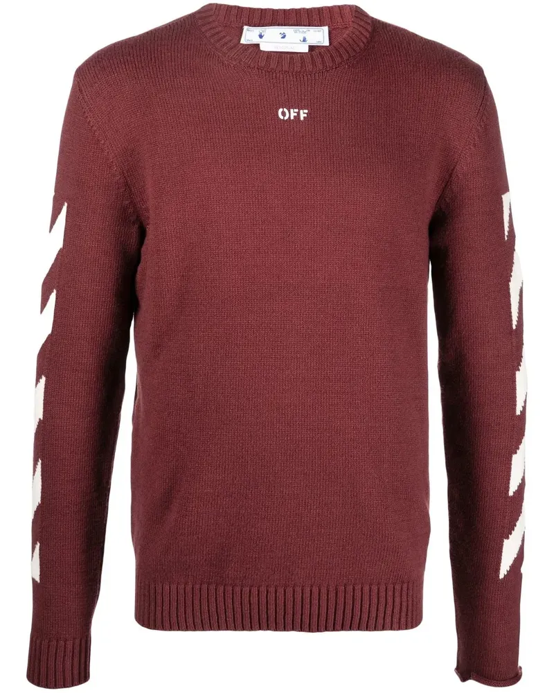 OFF-WHITE Gestrickter Pullover mit Arrows-Motiv - Rot Rot
