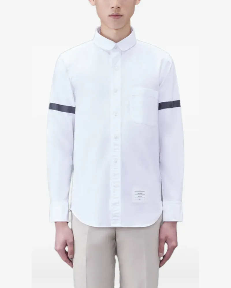 Thom Browne Hemd mit Logo-Applikation - Weiß Weiß