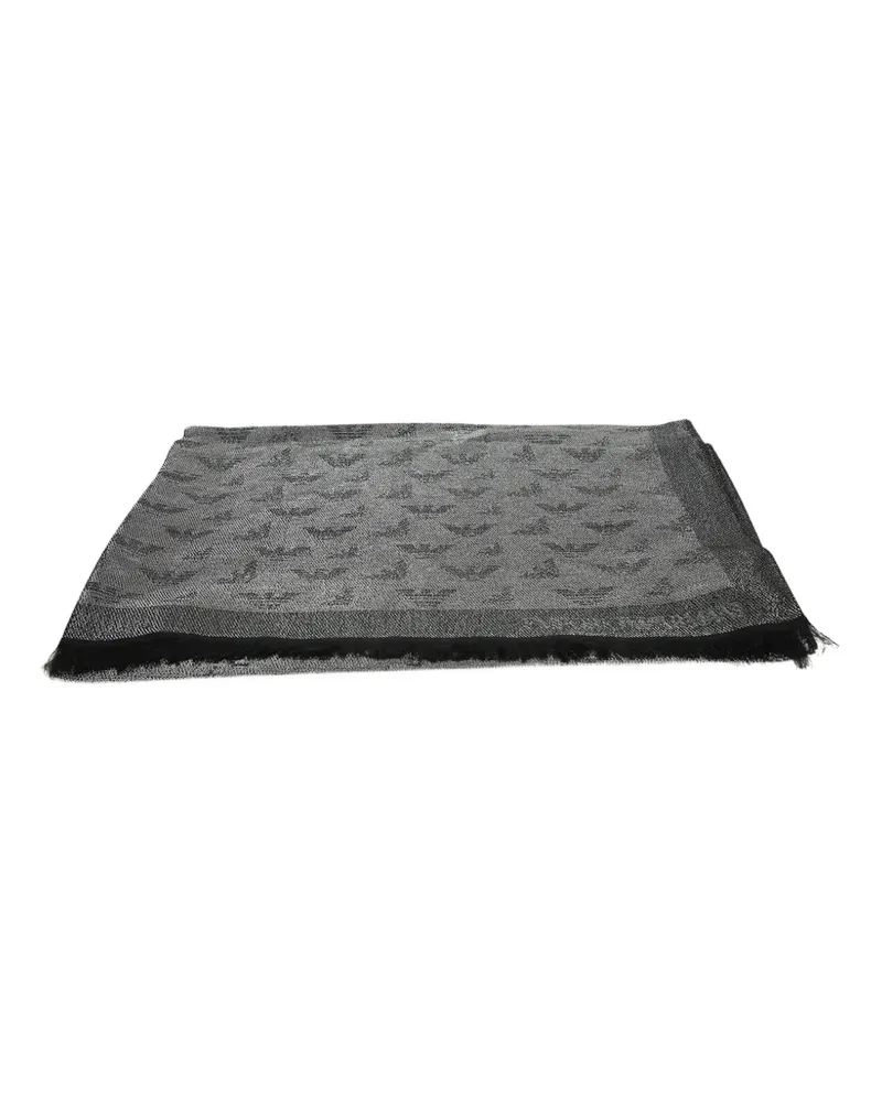 Emporio Armani Jacquard-Schal mit Fransen - Grau Grau