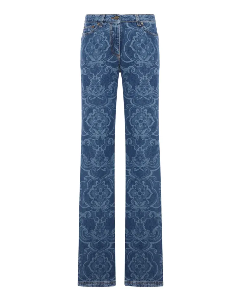 Etro Jeans mit Blumen-Print - Blau Blau