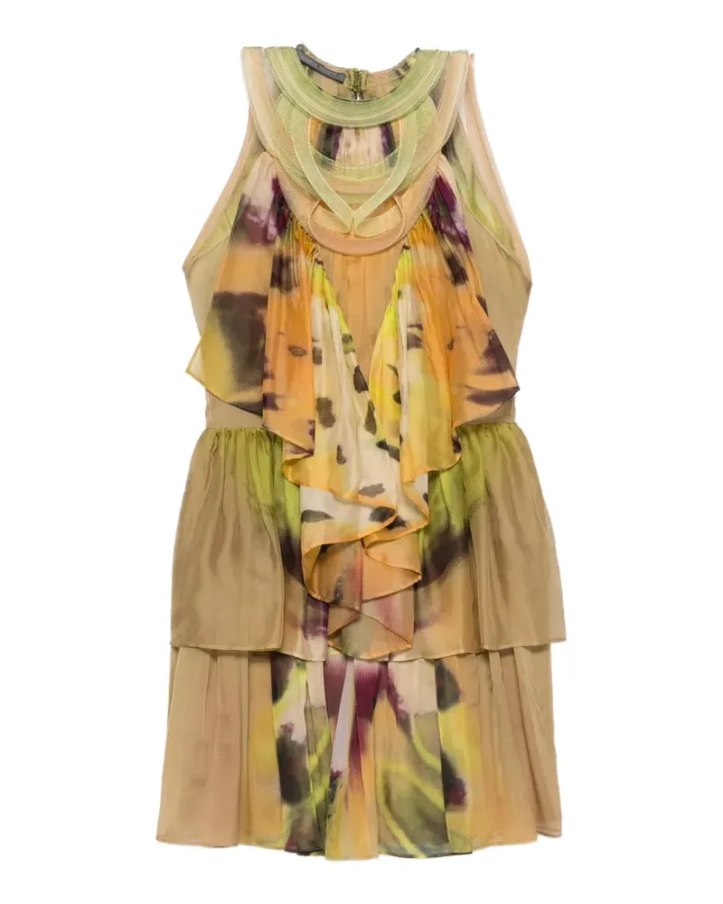 Alberta Ferretti Midikleid mit abstraktem Print - Grün Grün