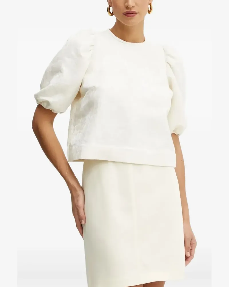 IVY & OAK Elisabeth Oberteil mit Puffärmeln - Weiß Weiß