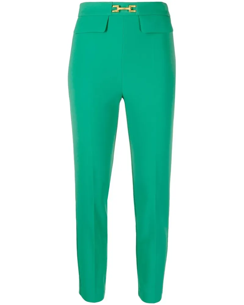 Elisabetta Franchi Cropped-Hose mit hohem Bund - Grün Grün