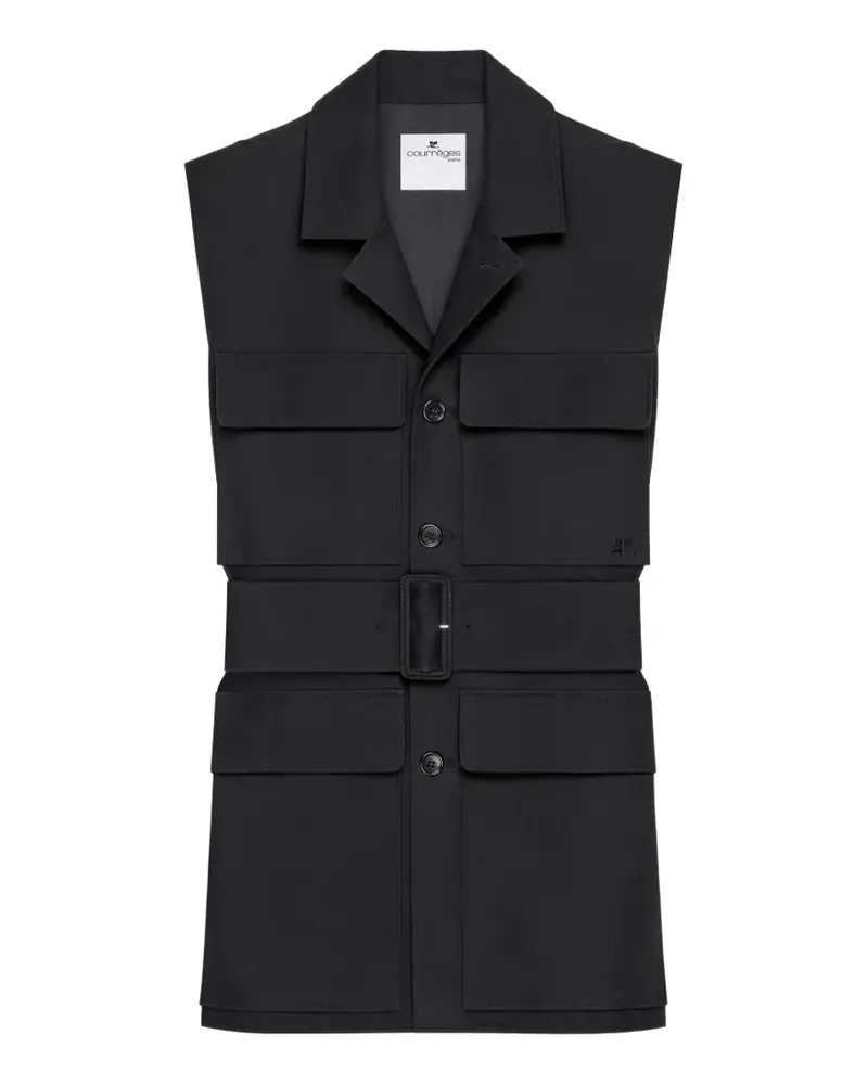 Courrèges Jacke mit Gürtel - Schwarz Schwarz