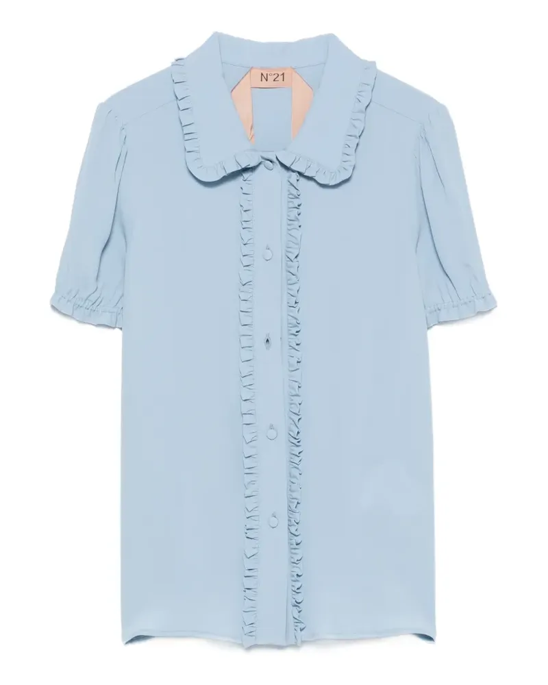 N° 21 Bluse mit Rüschenbesatz - Blau Blau