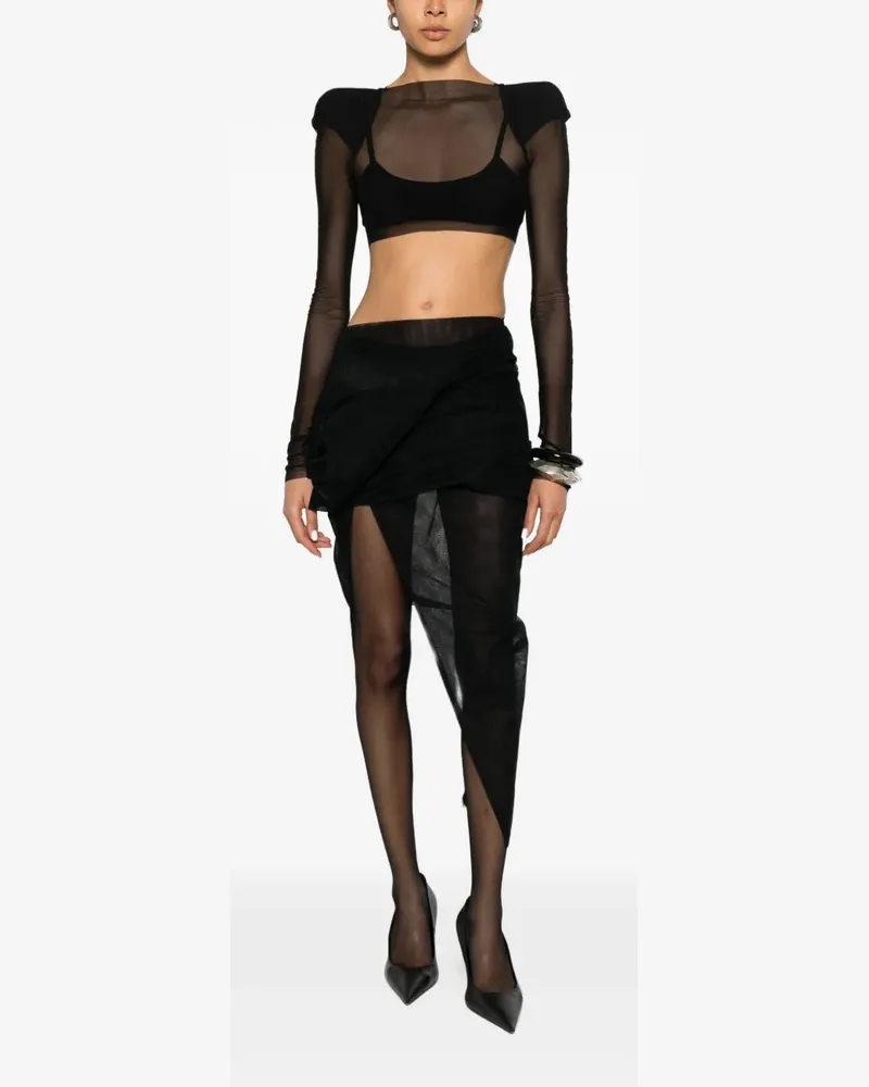 Rick Owens zip-fastening asymmetric skirt - Schwarz Schwarz