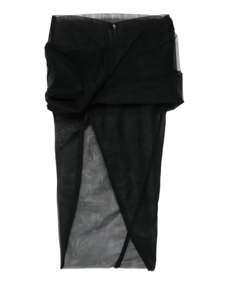 Rick Owens zip-fastening asymmetric skirt - Schwarz Schwarz