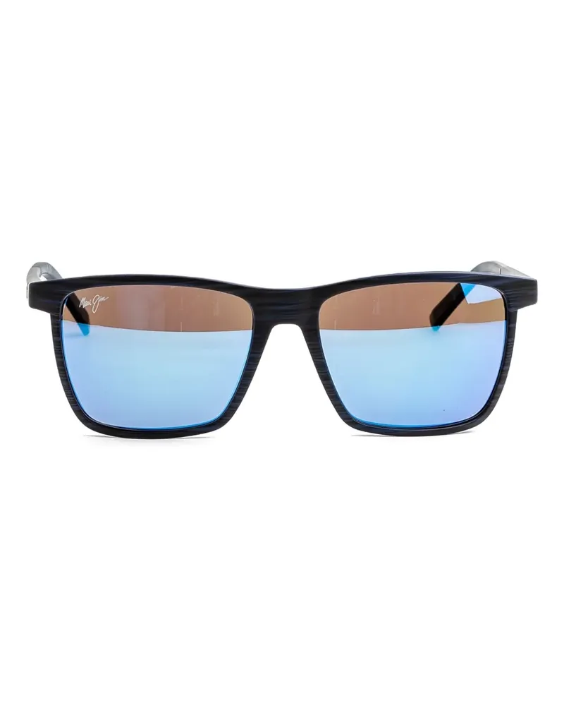 Maui Jim Eckige One Way Sonnenbrille - Schwarz Schwarz