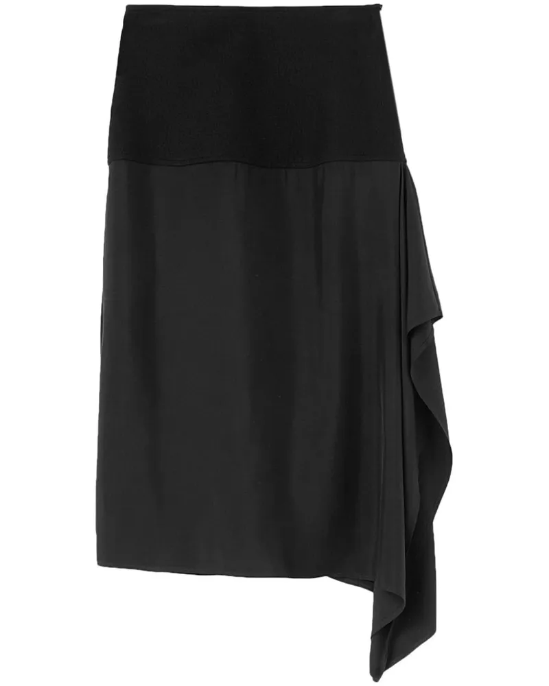Jil Sander Drapierter Midirock - Schwarz Schwarz