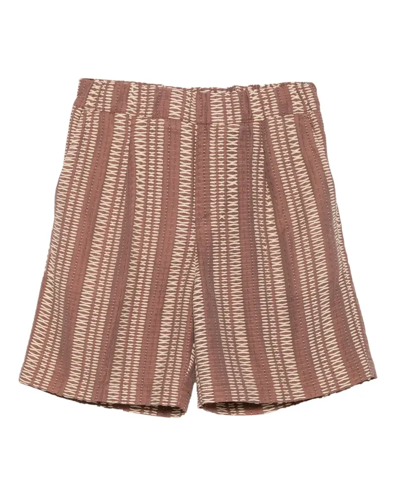 Costumein Tony geometric-pattern elasticated-waist shorts - Braun Braun