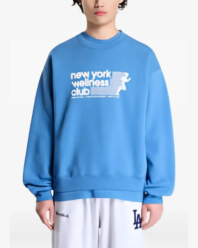 SPORTY & RICH Wellness Club logo-print sweatshirt - Blau Blau